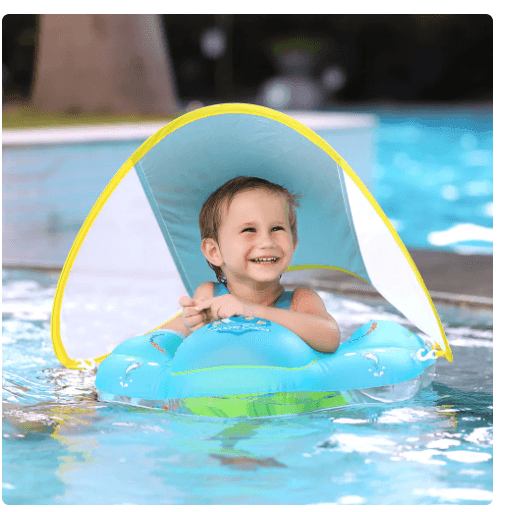 Baby Swimming Float With Canopy - mybabyx.store