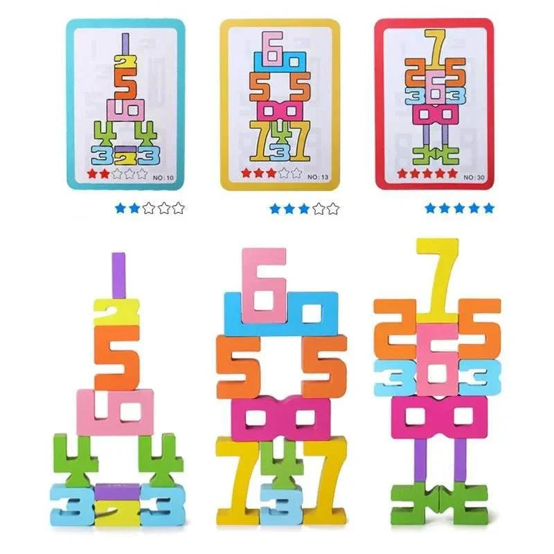 Wooden Number Building Block - mybabyx.store