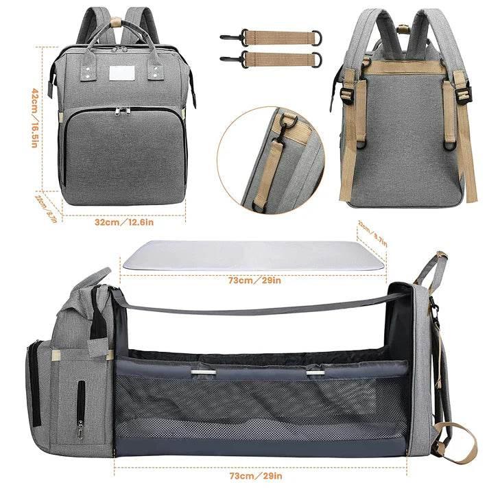 Diaper Bag Backpack - Portable Baby Bed - mybabyx.store
